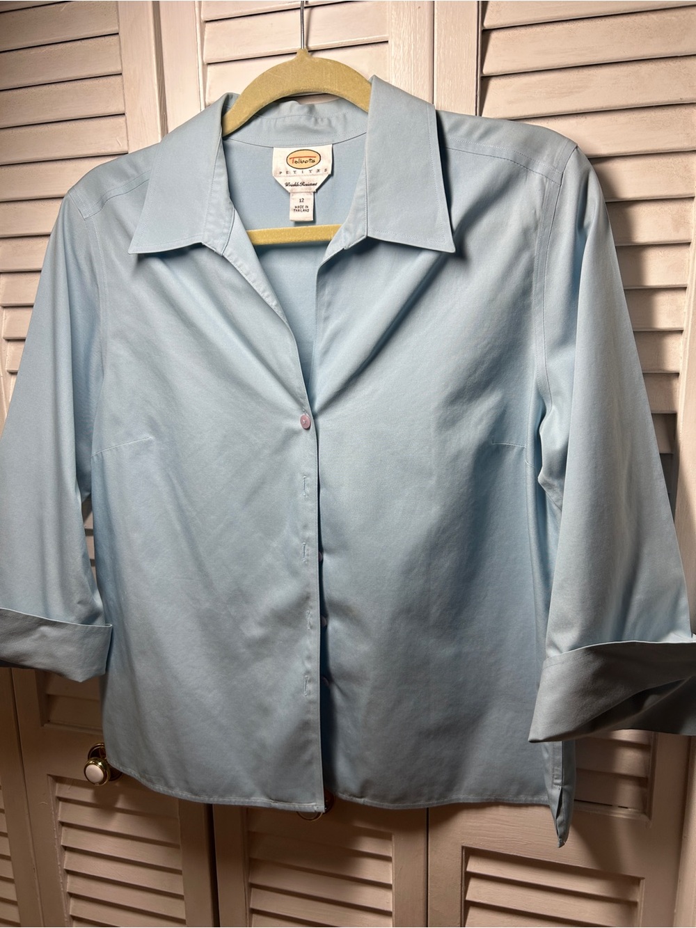 Talbots Pale Blue Button-Front Women's Shirt Size 12 Petite